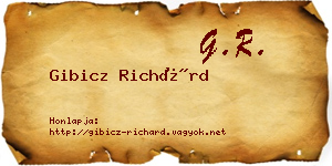 Gibicz Richárd névjegykártya